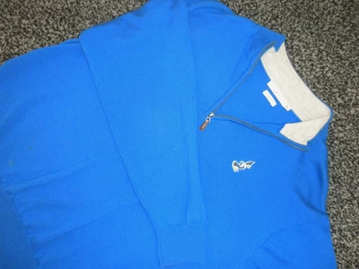 Peter Millar Sweater Mens XL Blue 1/4 Zip Merino Wool Creighton Blue Jays Logo - Image 1 of 4