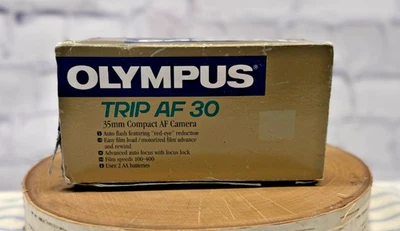 Vintage OLYMPUS TRIP AF 30 35mm Film Camera In Box w/Manual Texaco Branded - Image 1 of 4