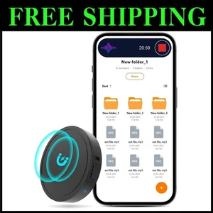 USB-C Audio Recorder - 128GB MP3 Records, 70hrs Battery Time - Picture 1 of 11