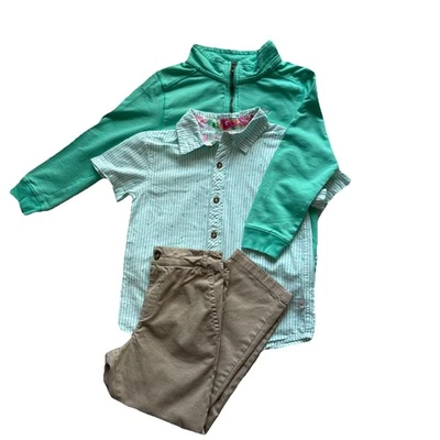 Tommy Bahama 3 Piece Outfit Kid's Size 6 Short Sleeve Shirt Pants and Pullover - Image 1 of 4