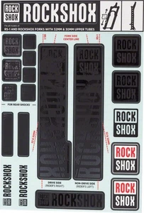 Fork Decal Kits - RockShox Fork Decal Kit - 30/32mm/RS1, Stealth Black - - Picture 1 of 1