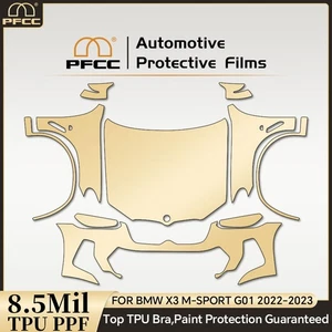 Película de protección de pintura precortada delantera completa transparente PPF para BMW X3 M-SPORT G01 2022-23 - Imagen 1 de 19