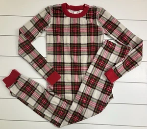 HANNA ANDERSSON Sz 150 - 12y Holiday Plaid Pajama Set Organic Cotton - Picture 1 of 6
