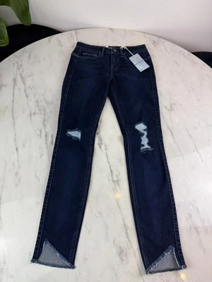 Lee 418 Scarlett Jeans Women's 26/29 Distressed Super Slim Narrow Ankle Blue - Image 1 of 4