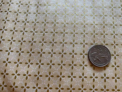 Hoffman Intl cotton fabric Gold Metallic geometric on cream choice of size 44"w - Image 1 of 4