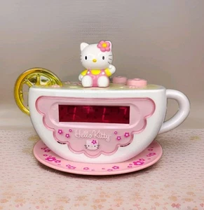 2003 Hello Kitty Tea Cup Alarm Clock Radio AM/FM Night Light Lemon Sanrio - Picture 1 of 9
