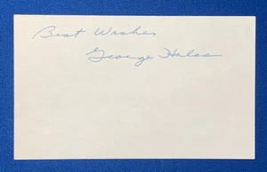 GEORGE HALAS SIGNED 3x5 INDEX CARD 8x NFL CHAMPION CHICAGO BEARS PSA DNA - Picture 1 of 3