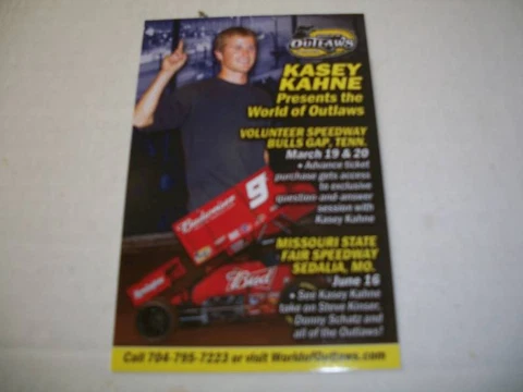 KASEY KAHNE 2010 WOO EVENTS POSTCARD/HANDOUT Cover