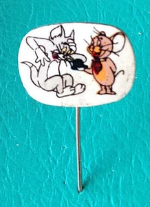 🔴TOM & JERRY ~ Vintage Cartoon Comic Stick Pin - Jugoslawische Ausgabe Typ 2 🔴 - Bild 1 von 4