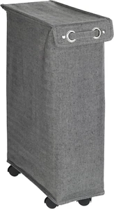 Slim Laundry Basket with Wheels, Thin Laundry Hamper, Rolling Laundry Bin with L - Picture 1 of 9