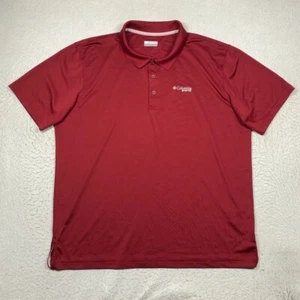 Columbia PFG Polo Shirt Mens XL Red Short Sleeve Adult Fishing Outdoor - Picture 1 of 10