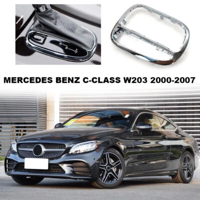 Marco de cambio de marchas plateado brillante para Mercedes-Benz Clase C W203 00-07 decoración Foto 1 de 4