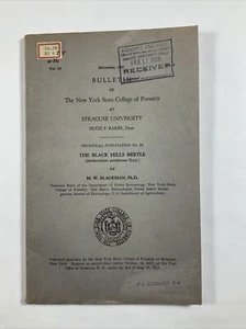 1931 New York State College Forestry Syracuse University Black Hills Beetle Book - Picture 1 of 12
