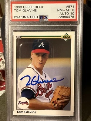 1990 Upper Deck Autographed Tom Glavine PSA 10 Auto - Image 1 of 2