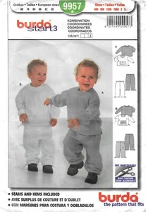 Burda "Start 3" Sewing Pattern # 9957 Baby's Pajamas Size: 6 Month - 3 Years Old - Picture 1 of 2