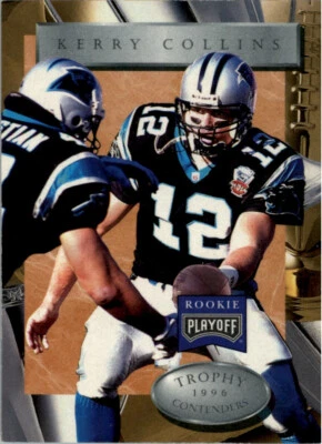 1996 Playoff Trophy Contenders #60 Kerry Collins Rookie Carolina Panthers - Image 1 of 2