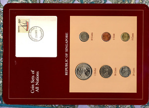 Coin Sets of All Nations Singapore 1982-1991 UNC $1 1984 50 cent 1990 Scarce