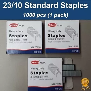 1x1000 pcs, 23/10, Standard Heavy Duty Staples, Refill School Home Office staple - Foto 1 di 1