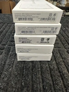 Apple Cable Adapters Lighting SD USB 30 Pin Brand New With Box Qty 5 Free Ship - Afbeelding 1 van 10