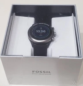 $275 MSRP~ Fossil Men's FTW4019 Black Aluminum Sport Smartwatch- Factory Sealed - Picture 1 of 10