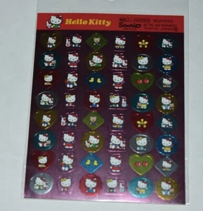 Vintage Sanrio Stickerbogen 1999 NEU unbenutzt ~ Hello Kitty (rot) - Bild 1 von 4