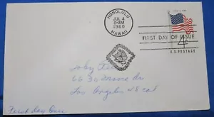 USA SCOTT # 1153 FDC American Flag Honolulu HI 4 cent 1960 - Picture 1 of 2