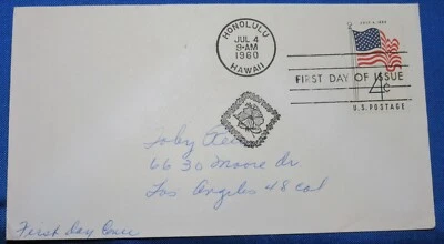 USA SCOTT  # 1153 FDC American Flag Honolulu HI 4 cent  1960 - Image 1 of 2