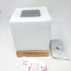 LuvLink Cube Friendship Lamp v2 Extended WiFi Range Wood & Glass Single Natural - Picture 1 of 8