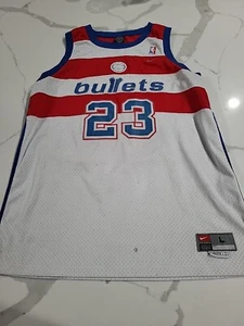 Vintage Nike Washington Bullets Michael Jordan Sewn White Jersey Size Adult L - Picture 1 of 8