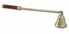 Wooden Handled Brass Candle Snuffer- 11 Inches Long With Hinged Snuffer Bell