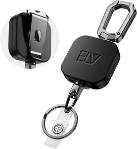 ELV Retractable ID Badge Holder: Heavy Duty Metal Retractable Keychain Badge - Picture 1 of 12