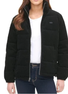 Levi's Jacket Womens Size XL Black Corduroy Zoe Puffer Quilted Ranch Work New - Picture 1 of 11