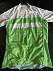 NEW AIPEILEI CYCLING JERSEY WOMENS LARGE SHORT SLEEVE GREEN WHITE DOTS