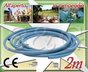 2 METRI DI TUBO BLU PER GAS GPL + 2 FASCETTE IN ACCIAIO PER CUCINA BARBECUE - Foto 1 di 1