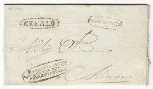 Sicilia - Prefilatelica del 1851 per Alimena con bollo nero Cefalù - Picture 1 of 3
