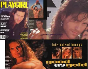 PLAYGIRL 5-91 MAY 1991 KIP WINGER HAIRY MARK BARNES CHRISTIAN SLATER LONG HAIR - Picture 1 of 1