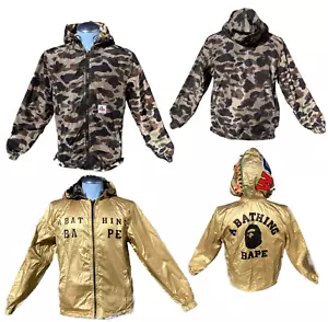 RARE Bape ‘A Bathing Ape’ Jacket Size L Reversible Camo/Gold Full Zip WGM Shark - Picture 1 of 24