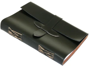 LONDON Notizbuch Lederbuch Echt-Leder Business Kladde groß schwarz Handarbeit - Bild 1 von 8