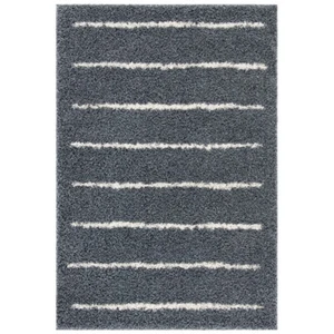 SAFAVIEH Venus Shag VNS604G Dark Grey / Ivory Rug - Picture 1 of 28
