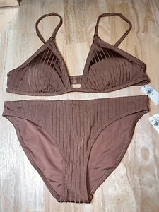 Medium Aerie Women’s 2 Piece Bikini Swimsuit In Brown BNWTS - Picture 1 of 5