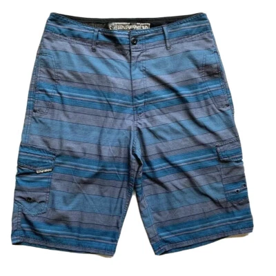 Ocean Current Board Shorts Swim Trunks Men 30 (31) Striped Stretch Surfing Beach - Image 1 of 4