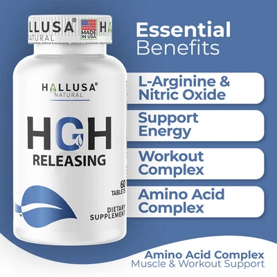 HGHBooster | Complejo de aminoácidos | Apoyo energético, muscular y de entrenamiento | 60 comprimidos Foto 1 de 4