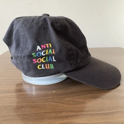 Anti Social Social Club Black Strapback Hat Yupoong Cotton Adjustable Cap - Image 1 of 4