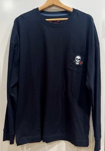 Robert Graham NEW YORK Skull Rose Pocket Long Sleeve Shirt Black M- Excellent! - Picture 1 of 5