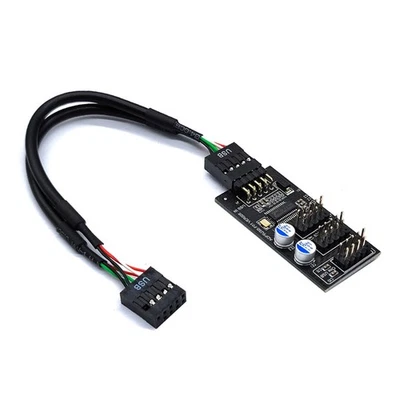 9Pin USB Hub Connector USB Splitter 1 to 3 USB2.0 9Pin Header Board Cable9341 - Image 1 of 4