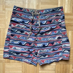 Patagonia Board Shorts Wavefarer Mens 32 Blue Camping Gorpcore Geometric Aztec - Picture 1 of 8