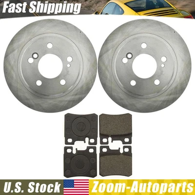 Rear Brake Kit Rotors & Pads for 1990 1991 1992 1993 Mercedes-Benz 300SL - Image 1 of 4