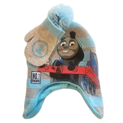 Niños pequeños Thomas & Friends Entrenamiento Sombrero Gorra Mitones Guantes Tejido Azul y Gris Nuevo Foto 1 de 2