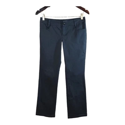 Calça chino Versace Jeans Couture cintura baixa perna reta azul marinho Y2K feminina 4/6 - Imagem 1 de 4