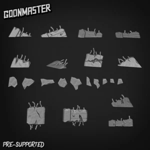 Concrete Rubble Pack 2 - Basing Kit/ Basing Bits/ Model Scenery/ Goon Master - Picture 1 of 1